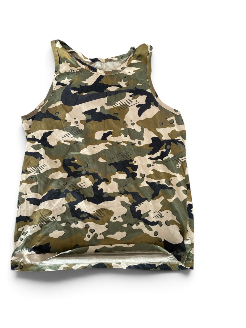 Nike Dri Fit Men’s Camo Tank Top - Green Camo Large